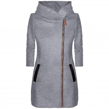 Abrigo de Invierno Katreu Gris con Capucha, Bolsillos Lateral
