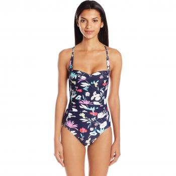 Costume da Bagno Intero Seafolly Flower Festival Twist, Blu (Indigo), 40