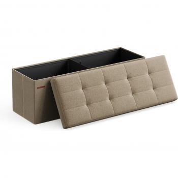 SONGMICS Fußbank mit Stauraum 110 cm taupe