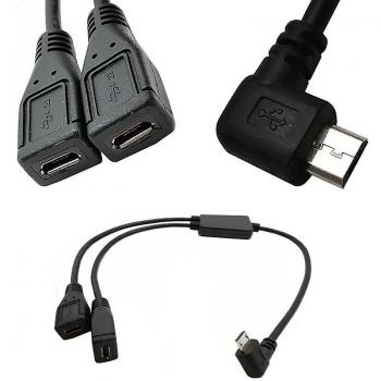 Câble de répartition Y Micro USB 5 broches mâle vers 2 femelles