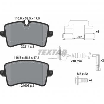 Kit pastiglie freno AUDI/PORSCHE 4G0698451B, 4G0698451C, 4G0698451K, 4G0698451L, 4G0698451Q, 101441969, 95B698451E, 95B698451H