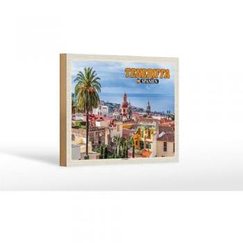 Holzschild Meerblick Teneriffa 18x12 cm