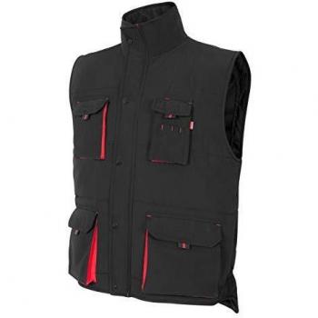 Chaleco acolchado multibolsillos Velilla 205902; Negro y Rojo; Talla 2XL