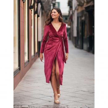Abito elegante in velluto verde bottiglia s/m