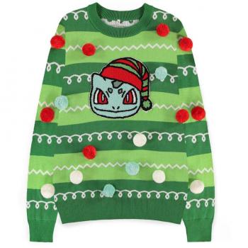 Pull de Noël avec Bulbizarre et Ponpons (XS)