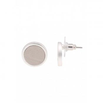 Leslii Ohrstecker „Lederlook“ Beige – Ø 1,4 cm