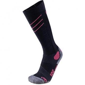 UYN Ultra FIT Mixed Gender Ski Socks, Color: Black/Pink Paradise, Size 39/40