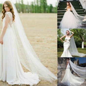 Ivory White Cathedral Veil 2 Meters with Comb