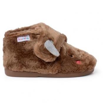 Zapatillas de casa para bebé niña con diseño de animales y pelito