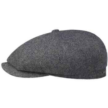 Blue‑Grey Hatteras Classic Wool Flatcap by Stetson – 56 cm Unisex