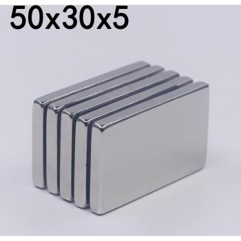 Strong Permanent Neodymium Magnet 50mm x 30mm x 5mm N35