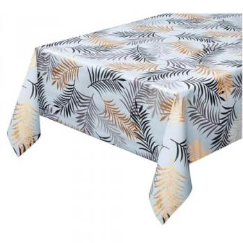 Tovaglia Tropicale Plastificata 140x140 Cm con Palme Metallizzate