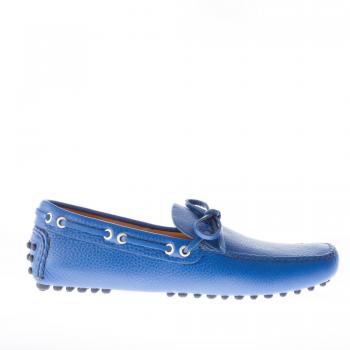 Moccasini in Pelle Martellata Blu 40,5