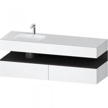 Duravit Qatego Konsolenunterbau‑Waschtisch – 1600 mm x 550 mm x 600 mm, Nische Graphit, Becken auf der linken Seite