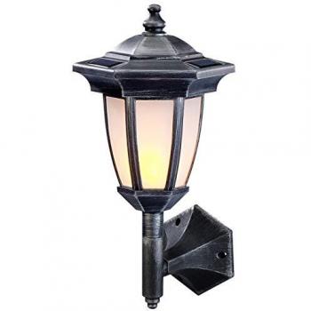 Lanterne solaire effet flamme 24 LED en métal