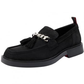 Tassel-Loafer mit Logo-Detail Modell 'Iker' in Schwarz