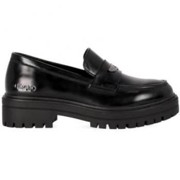 Mocasines de Mujer Chika10 con Plataforma Dentada y Puntera Redonda en Piel Vegana