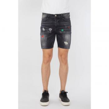 Pantalones Cortos de Jeans Estampados para Hombre Antracita 36