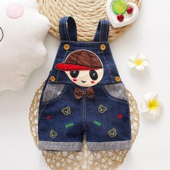 Toddler Cartoon Denim Sleeveless Jumpsuit 0-3 Years