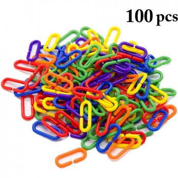 100 Einheiten Plastik Hakenkette mit C-Clips für Vögel