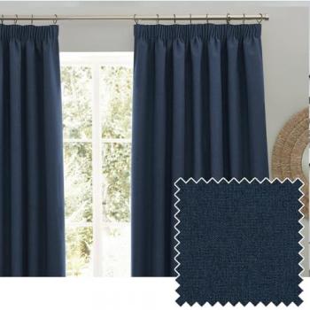 Dawn Dark Blue Blackout Curtain Pair