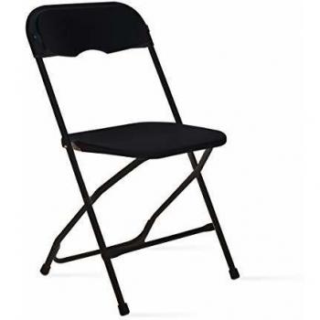 Sedia pieghevole nera in plastica