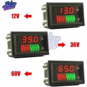 12V/36V/60V 24V/48V/72V Lithium-Batterie Kapazitätsanzeige mit 10 Segmenten und Ladeindikator