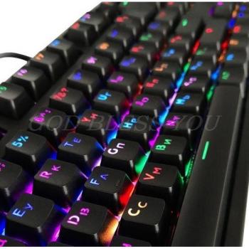 Translucent Backlight PBT 104 Keycaps English/Russian for Cherry MX Switches