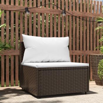 VidaXL Modular Brown Middle Sofa with Cream Cushions