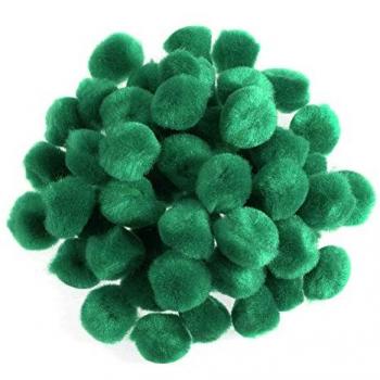 Green Fluffy Pom Poms