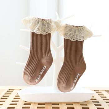Chaussettes genou haut bébé fille coton doux 0 à 3 ans