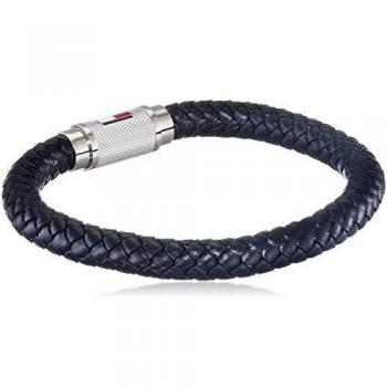 Pulsera de Cuero Azul Marino para Hombre Tommy Hilfiger