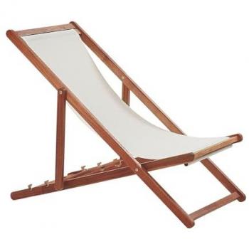 Lot de 2 chaises longues en bois foncé avec motif floral ANZIO