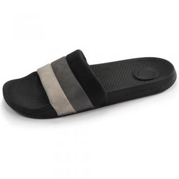 Isotoner Mules Noir Rayure Confort Max Homme