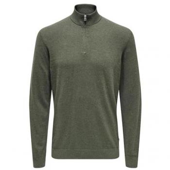 ONLY & SONS Troyer ONSLOUI REG – Medium Grau, 12 Zoll Half-Zip Knit
