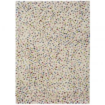 Unitrama Alfombra tipo shaggy en beige 133x190 cm