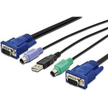 KVM Cable Set,VGA, USB black, 5,0 m DS-19233