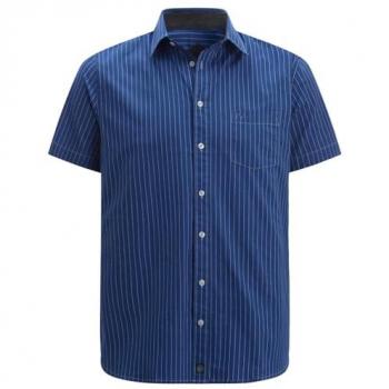 Herren Streifenhemd PERTTU in Royalblau Gr. XXXL