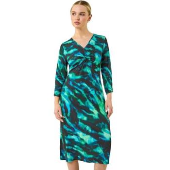 Roman Women's Front Twist Dress in Jade – Size 12