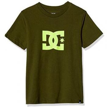 Bambino DC Shoes Star SS Maglia Verde Fatigue, Dettaglio Giallo Sicurezza, M