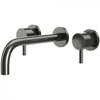 Gunmetal Grey Wall-Mounted 3 Tap Hole Mixer Tap