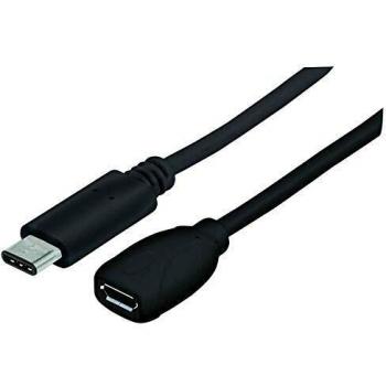 Câble USB Hi-Speed 15 cm Noir Type C à Micro B