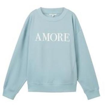 TOM TAILOR Denim Sweatshirt mit Logo-Print, Lockerer Schnitt