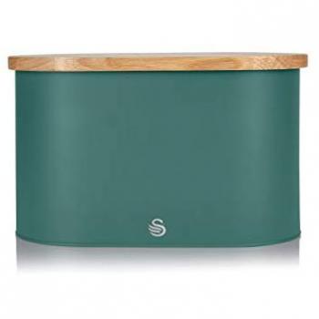 Swan Wooden Lid Bread Bin
