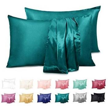 Guanciali Duerer in Raso Teal con Chiusura a Busta