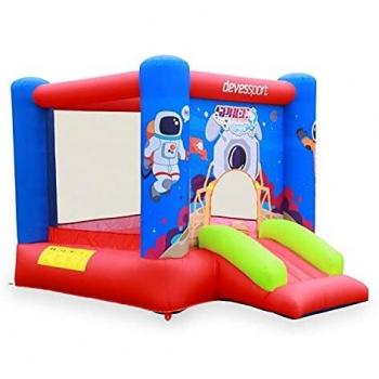 Terrain de jeu gonflable avec toboggan et trampoline pour enfants de 6 à 10 ans