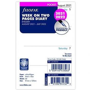 Filofax Pocket Mid Year Diary August 21