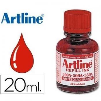 Tinta artline rojo para rotulador pizarra blanca 500-a frasco de 20 ml 42859-ESK-50A-RO