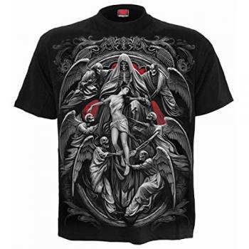 Spiral Reaper’s Door Heavy‑Duty Black Cotton T-Shirt