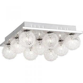Plafoniera design vetro alluminio cromo argento Globo 56620-9D